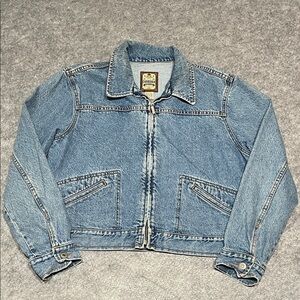 Vintage 90s Light Wash Denim Zip Jacket